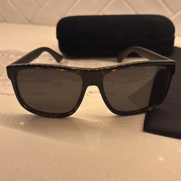 Gucci GG0010S sunglasseses havana brown with grey smoke lens LIKE NEW - Picture 5 of 5